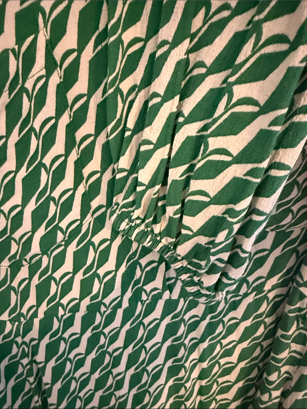 Zara Green White Geometric Print Midi Shirt Dress Collared Button Front Size XXL - Picture 5 of 8